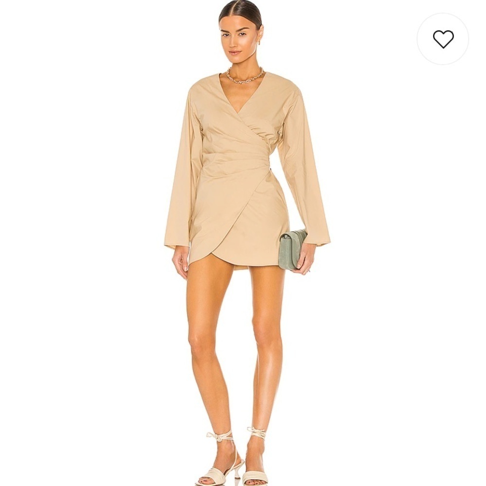 Song of Style Fifi Mini Wrap Dress Effortless, Minimalist Style in Neutral Color